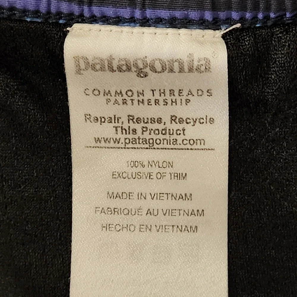 Patagonia Baggies Longs Shorts Mens XL Blue Geometric Tribal 6in Lined 58033